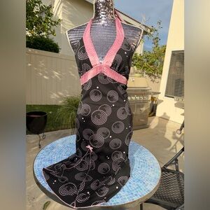 Vintage Black and Pink Halter Dress